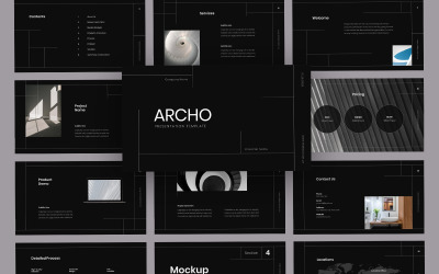 Archo minimalistische architectuur Google Slides-sjabloon