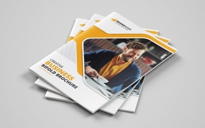 Brochure bifold aziendale creativa professionale, profilo aziendale, catalogo per la pubblicità aziendale