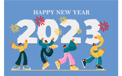 Frohes neues Jahr 2023 Hintergrund Illustration