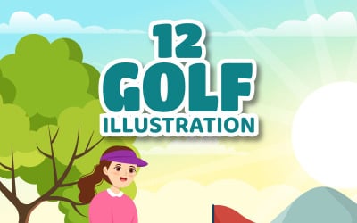 12 Golf Spor İllüstrasyonu
