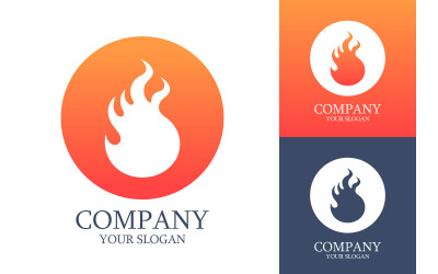 Ilustração em vetor logotipo gradiente de chama de fogo aceso