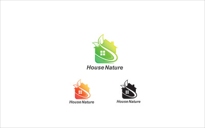 Minimalistický moderní dům přírodní logo