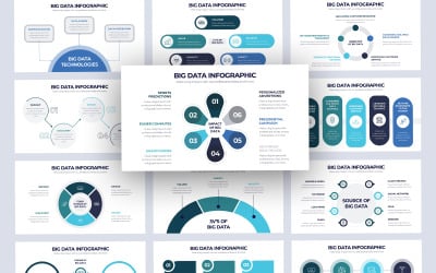 Modèle PowerPoint d&amp;#39;infographie de données volumineuses