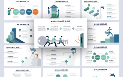 İş Zorlukları Infographic PowerPoint Şablonu