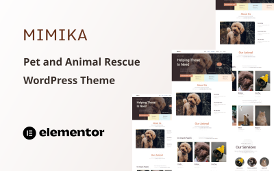 Mimika - Redding voor huisdieren en dieren Eén pagina WordPress-thema