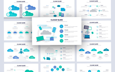 Modello di PowerPoint Infografica nuvola aziendale