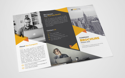 Modello di progettazione di brochure a tre ante per affari aziendali creativi moderni per uso polivalente