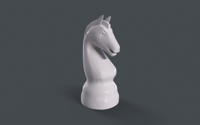Szachowy koń Lowpoly Model 3D