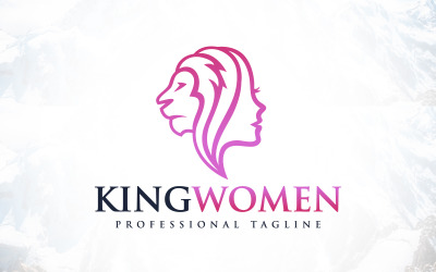 König der Löwen-Frauen-Power-Logo-Design