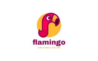 Logo della mascotte semplice fenicottero 1