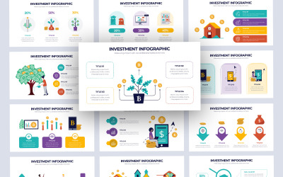 Modello di diapositive Google per infografica sugli investimenti aziendali
