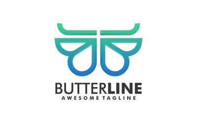 Papillon Ligne Art Logo 3