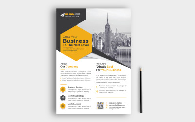 Folheto de negócios corporativos, formas abstratas de layout de design de modelo de folheto