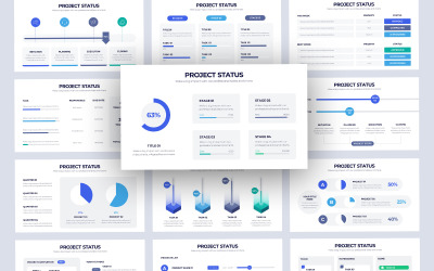 Modello di PowerPoint per infografica sullo stato del progetto