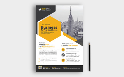 Standaard Modern Corporate Business Flyer Template Design Layout voor Marketing