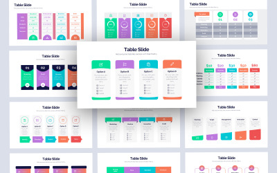 Tabell Data Infographic PowerPoint-mall