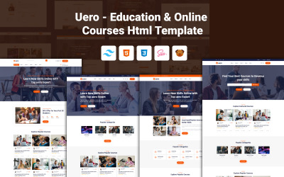 Uero - Eğitim ve Çevrimiçi Kurslar Html 5 tailwind Şablonu
