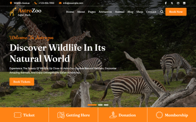 AstroZoo - Website-Vorlage für Zoo- und Safaripark HTML5
