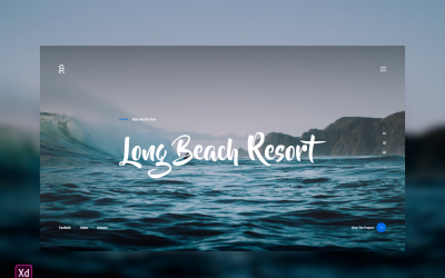 Hero Header Landing Page Adobe XD Template Vol 41