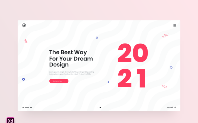 Hero Header Landing Page Adobe XD-Vorlage Vol. 36