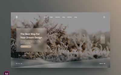 Hero Header nyitóoldal Adobe XD Template Vol 46