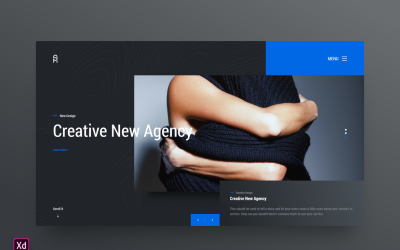 Plantilla de Adobe XD para página de inicio de encabezado de héroe, vol. 49