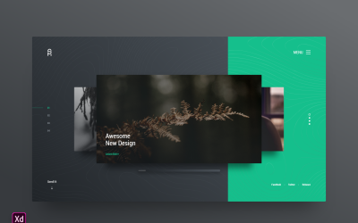 Plantilla de Adobe XD para página de inicio de encabezado de héroe, vol. 51