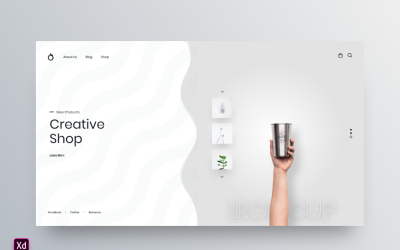 Plantilla de Adobe XD para página de inicio de encabezado de héroe, vol. 54