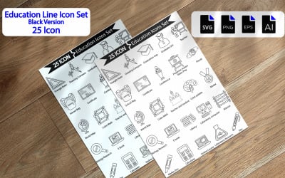 Premium Education Line Icons Set