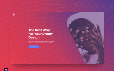 Шаблон целевой страницы Hero Header Adobe XD, том 39