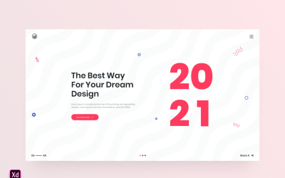 Шаблон целевой страницы Hero Header Adobe XD Vol 36