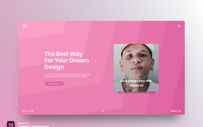 英雄标题着陆页 Adobe XD 模板第 35 卷