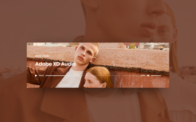 Audio Player Widget Hero Header Landing Page Adobe XD Template Vol 014