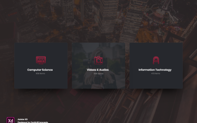 Categorieën items Hero Header Landingspagina Adobe XD Template Vol 040