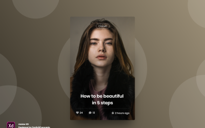 Целевая страница заголовка героя виджета блога Adobe XD Template Vol 041
