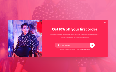 eCommerce Popup Hero Header Úvodní stránka Adobe XD Template Vol 027
