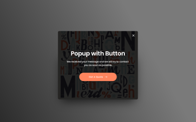 Felugró ablak gombokkal Hero Header Céloldal Adobe XD Template Vol 024