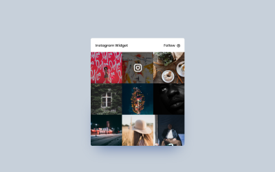 Instagram Widget Hero Header nyitóoldal Adobe XD sablon Vol 033