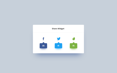 Página de destino do cabeçalho do herói do widget de compartilhamento social Adobe XD Template Vol 032