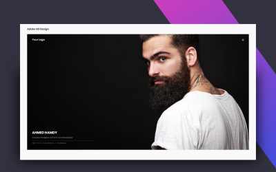 Plantilla de Adobe XD de página de inicio de encabezado de héroe Vol 002