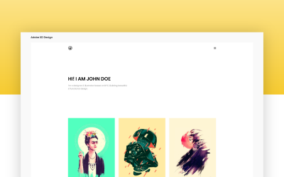 Plantilla de Adobe XD de página de inicio de encabezado de héroe, vol. 006