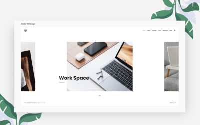 Plantilla de Adobe XD de página de inicio de encabezado de héroe, vol. 009