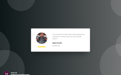 Шаблон цільової сторінки заголовка Hero Testimonial Adobe XD, том 049