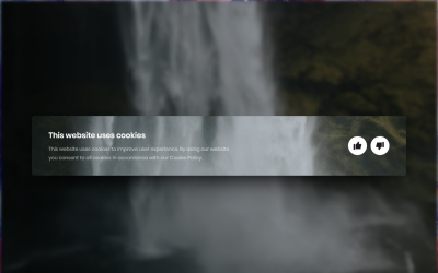 Soubory cookie Vyskakovací hrdina záhlaví Úvodní stránka Šablona Adobe XD Vol 028