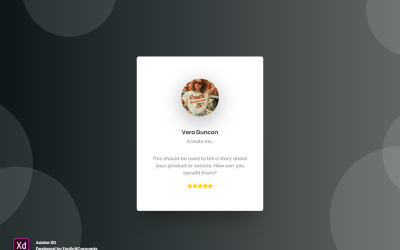 Strona docelowa nagłówka bohatera świadectwa Szablon Adobe XD, tom 046