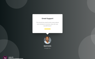 Testimonial Hero Header Landingspagina Adobe XD-sjabloon Vol 045