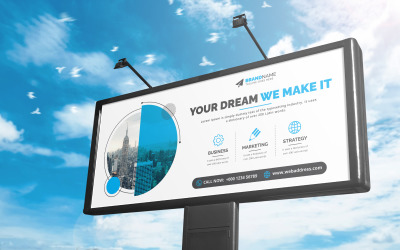 Bleu, Jaune, Rouge, Vert Couleur Corporate Business Billboard Banner Ads Template Creative Design