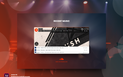Целевая страница заголовка раздела Soundcloud Adobe XD Template Vol 066
