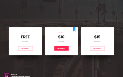 Cenová tabulka Hero Header Landing Page Adobe XD Template Vol 067