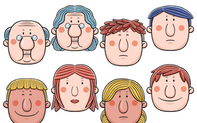 Cute Face People Pack Vector Illustration